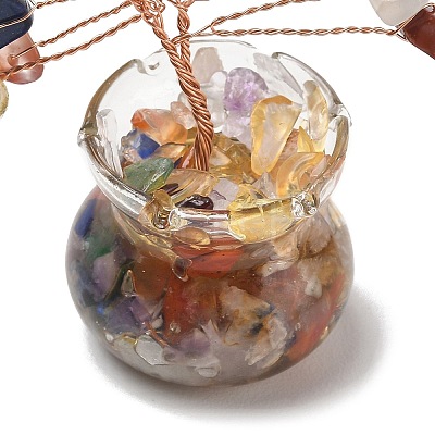 Natural Mixed Stone Chips Tree of Life Decorations DJEW-Z007-02Q-1