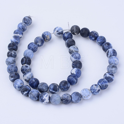 Natural Sodalite Beads Strands X-G-Q462-6mm-07-1