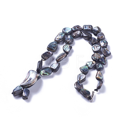 Natural Abalone Shell/Paua ShellBeaded Necklaces NJEW-F255-01-1