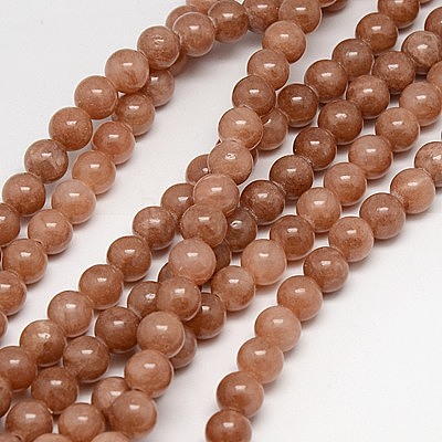 Natural Yellow Jade Beads Strands G-G598-8mm-YXS-27-1