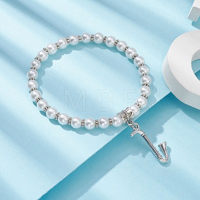 Glass Pearl Beaded Stretch Bracelets BJEW-JB09696-05-1