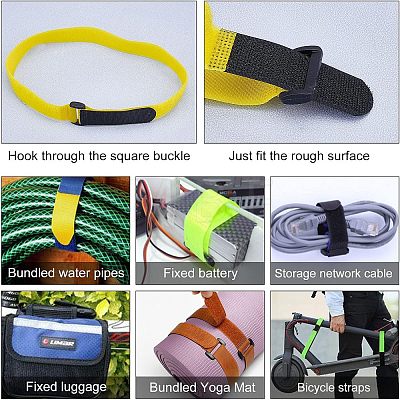 SUPERFINDING 16Pcs 8 Color Reusable Nylon Cable Ties FIND-FH0002-20-1