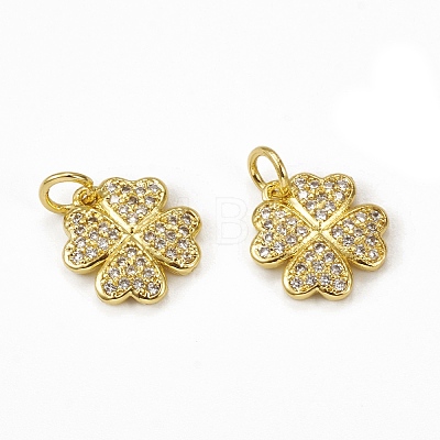 Brass Micro Pave Cubic Zirconia Charms KK-E068-VB113-1