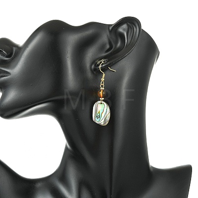 Natural Paua Shell Dangle Earrings EJEW-JE07429-01-1