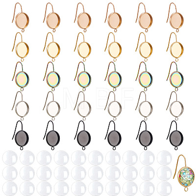 DIY Blank Dome 304 Stainless Steel Dangle Earrings Making Finding Kits DIY-AN0001-08-1