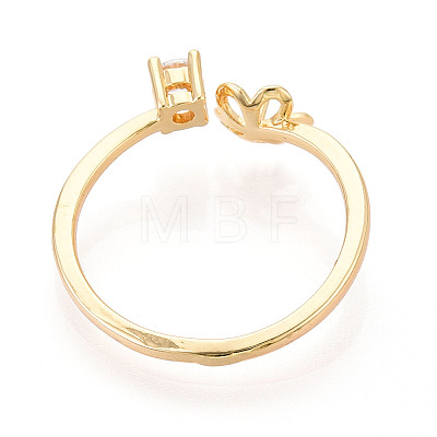 Flower Brass Micro Pave Cubic Zirconia Cup Peg Ring Settings KK-N274-15G-1