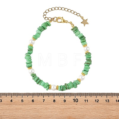 Natural Freshwater Shell Beads & Shell Pearl Beaded Bracelets BJEW-JB14212-1