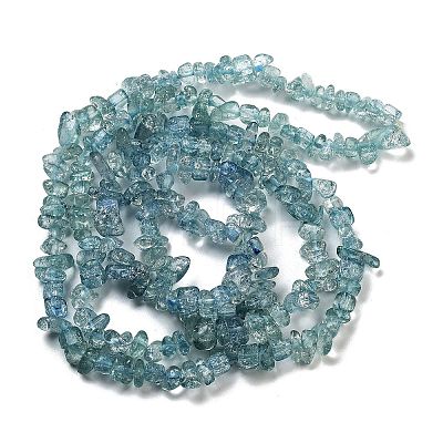 Transparent Crackle Glass Beads Strands GLAA-U004-01F-1