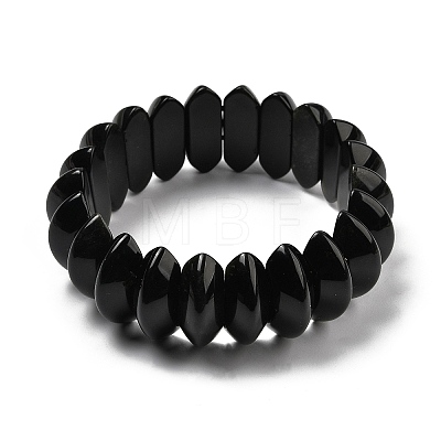 Bicone Natural Obsidian Beads Stretch Bracelets for Women Men BJEW-C097-05E-1