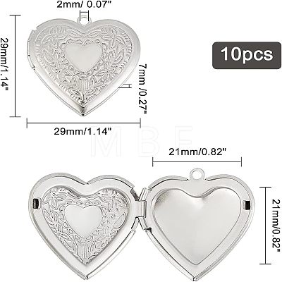 Unicraftale 304 Stainless Steel Locket Pendants STAS-UN0017-48P-1