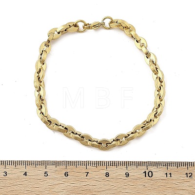 304 Stainless Steel Coffee Bean Chain Bracelets for Women Men BJEW-F488-01G-01-1