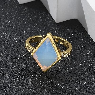 Rhombus Opalite Finger Rings RJEW-B113-01G-05-1