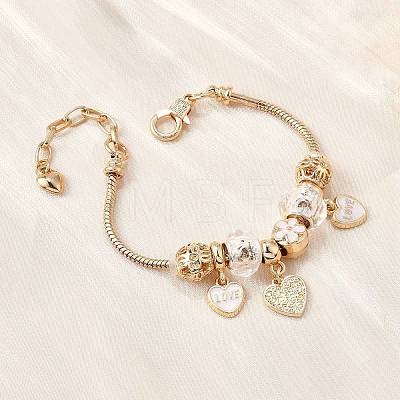 Alloy Enamel European Beads Charm Bracelets BJEW-F495-03G-1