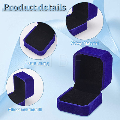 Square Velvet Ring Boxes LS-VBOX-WH0002-01D-1