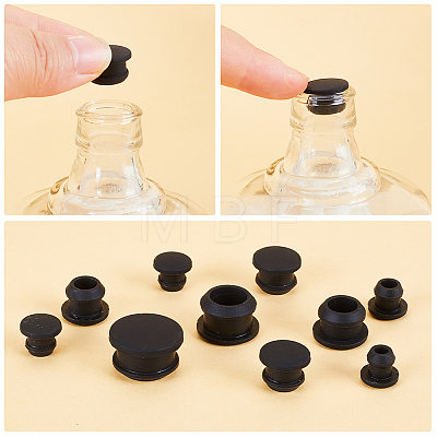 30Pcs 5 Style Silicone Bottle Seal Plug AJEW-GF0008-09A-1