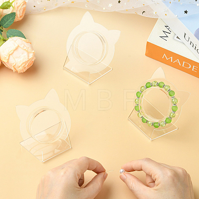 4Pcs Clear Acrylic Slant Back Single Bracelet Bangle Display Stands AC-FS5191-01A-1