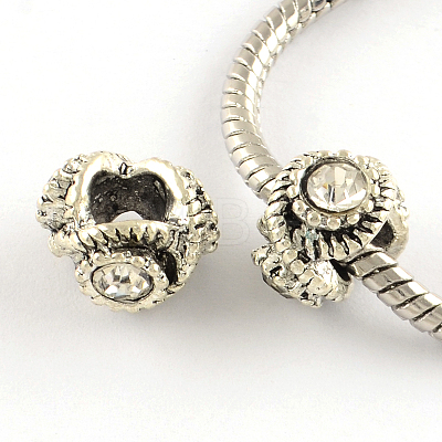 Alloy Rhinestone European Beads MPDL-R036-10M-1