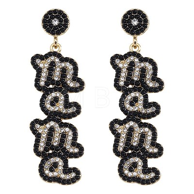 Mother's Day Alloy Rhinestone Dangle Stud Earrings WGC7371-04-1