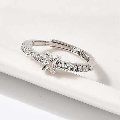 S925 Sterling Silver Adjustable Letter Rings for Women RJEW-M068-01P-X-1