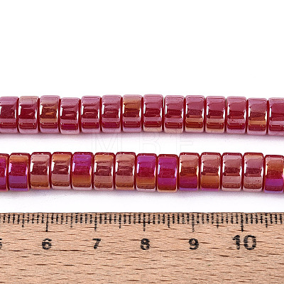 AB Color Plated Opaque Glass Beads Strands LS-GLAA-T026-4x8mm-P03-1