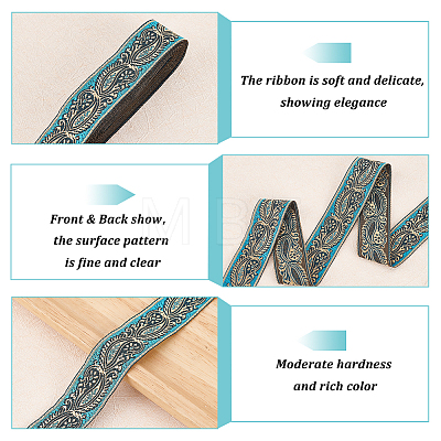 15M 3 Styles Ethnic Style Embroidery Polyester Ribbons OCOR-FG0001-47-1