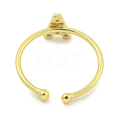 Rack Plating Brass Open Cuff Rings for Women RJEW-F162-02G-A-1