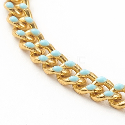 Brass Enamel Curb Chain Necklaces NJEW-JN03482-02-1