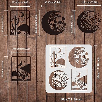 Plastic Reusable Drawing Painting Stencils Templates DIY-WH0172-395-1