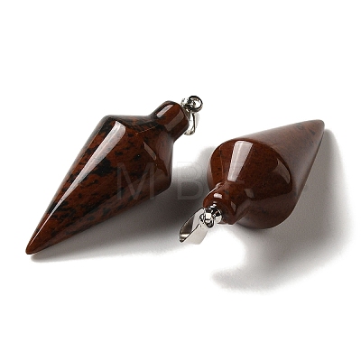 Natural Mahogany Obsidian Pendants G-Z055-02P-04-1