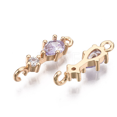 Brass Micro Pave Cubic Zirconia Links Connectors KK-R111-007-A05-1