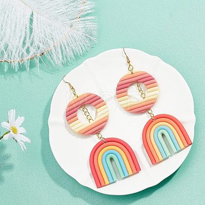 SUPERFINDINGS DIY 6 Pairs Polymer Clay Dangle Earring Kits DIY-FH0002-19-1