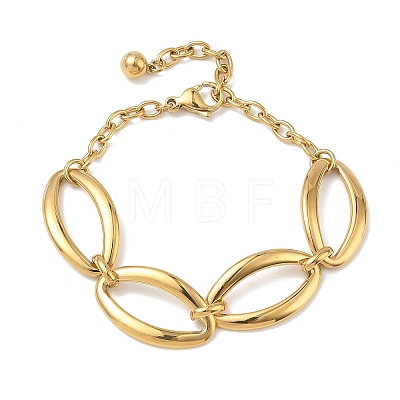 Two Tone 304 Stainless Steel Link Bracelets BJEW-P396-01A-G-1