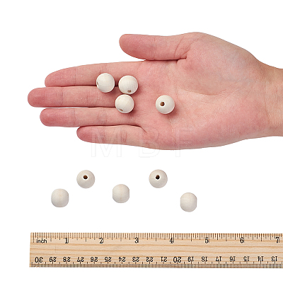 Natural Unfinished Wood Beads WOOD-S651-14mm-LF-1