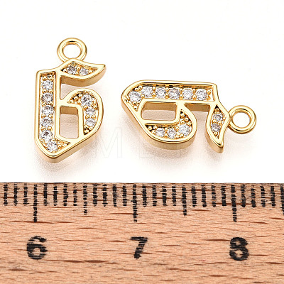 Brass Micro Pave Cubic Zirconia Charms KK-N261-104G-G-1