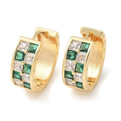 Brass Micro Pave Cubic Zirconia Hoop Earrings EJEW-H152-01B-G-1