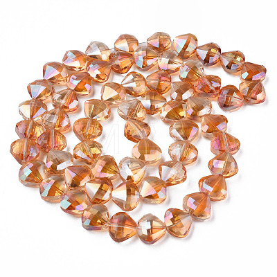 Electroplate Transparent Glass Beads Strands EGLA-N002-36-C03-1