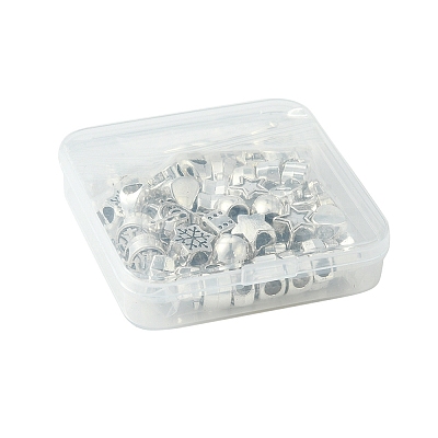 60Pcs 12 Style Tibetan Style Alloy European Beads TIBEB-FS0001-05-1