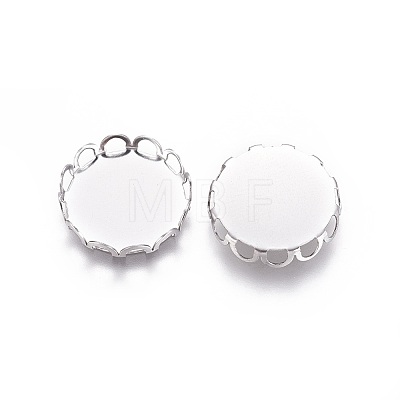 Tarnish Resistant 316 Surgical Stainless Steel Lace Edge Bezel Cups X-STAS-I118-07P-04-1