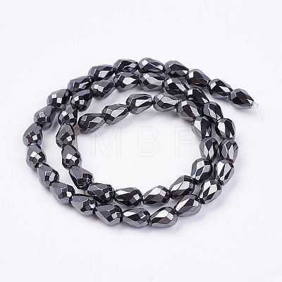 Non-magnetic Synthetic Hematite Beads Strands X-G-P262-15-6x9mm-1
