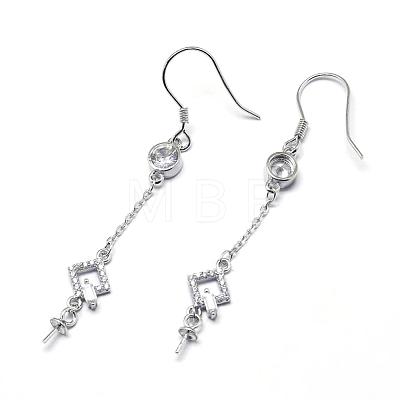 925 Sterling Silver Dangle Earring Findings STER-L057-058P-1