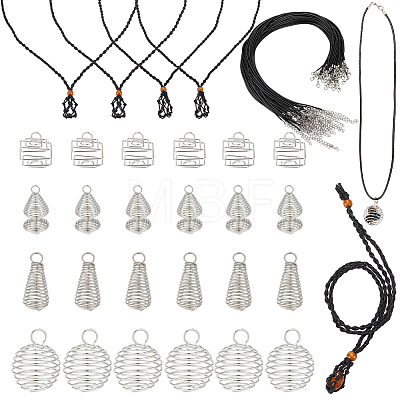   DIY Cage Pendant Necklace Making Finding Kit DIY-PH0013-81-1