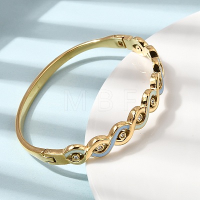 304 Stainless Steel Enamel Hinged Bangles for Women BJEW-B168-04G-01-1