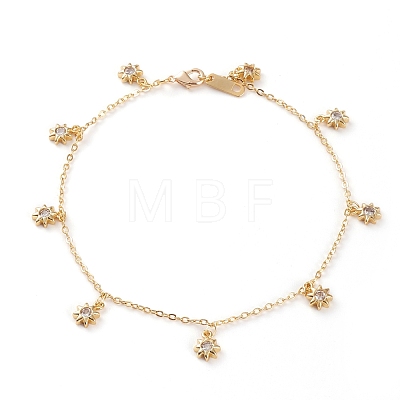 Brass Charms Bracelet & Necklace & Anklets Jewelry Sets SJEW-JS01168-1