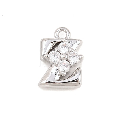 26Pcs Brass Micro Pave Clear Cubic Zirconia Charms KK-Z151-18P-1