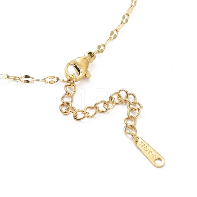 Ion Plating(IP) 304 Stainless Steel with Rhinestone Pendant Necklace NJEW-K252-07G-1