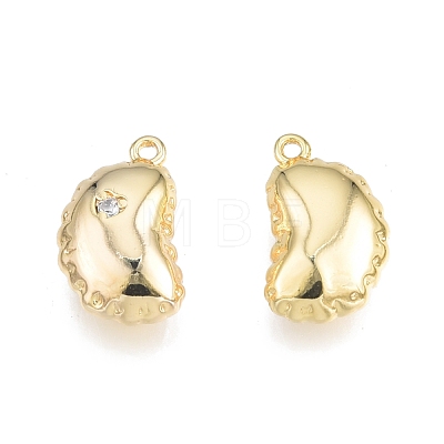 Brass Pave Clear Cubic Zirconia Charms KK-N231-341-1
