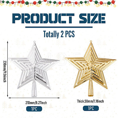2Pcs 2 Colors Plastic Star Tree Top Decoration KY-TA0001-69-1