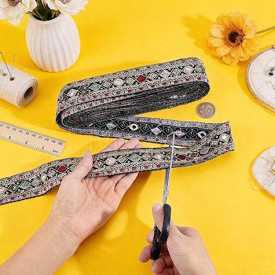 Ethnic Style Polyester Ribbon OCOR-WH0003-083B-1
