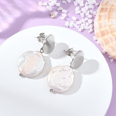 Natural Keshi Pearl Stud Dangle Earrings EJEW-JE07133-02-1