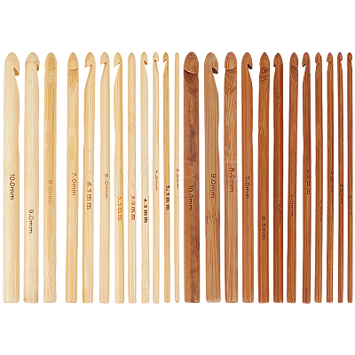 2Bags 2Colors Carbonized Bamboo Knitting Needles TOOL-CL0001-09-1